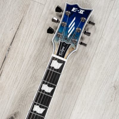 ESP E-II Eclipse Guitar, EMG 57TW / 66TW Pickups, Buckeye Burl Blue Natural Fade image 21