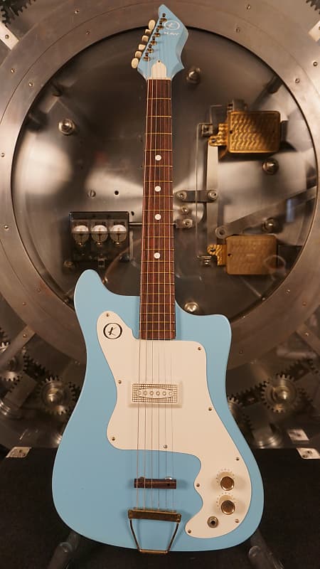 Kay Vanguard 60s - Light Blue Electric Guitar w/ Chipboard Case image 1
