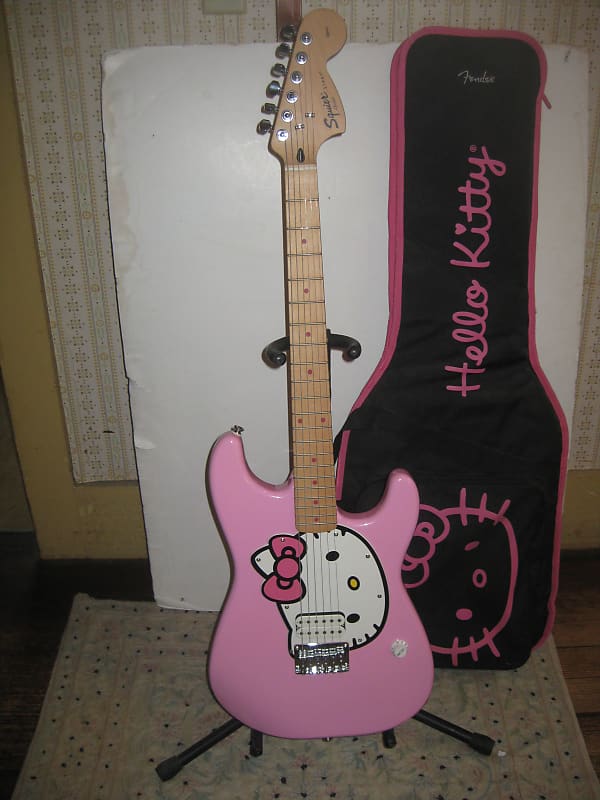 Fender Squier guitar Hello Kitty Stratocaster 2010 ? Pink Reverb
