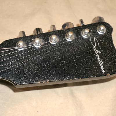 Silvertone ( Danelectro ) Model 1448 Guitar Sparkle Black image 8