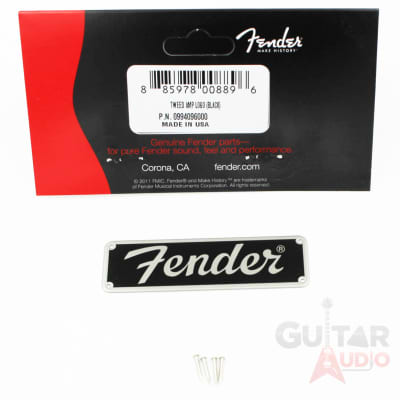 Genuine Fender Tweed Amplifier Logo w/ Mounting Pins for Blues Jr Amp 0994096000 image 4