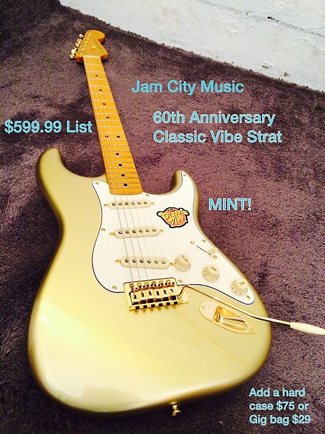 Squier Classic Vibe 60th Anniversary Strat Gold electric | Reverb