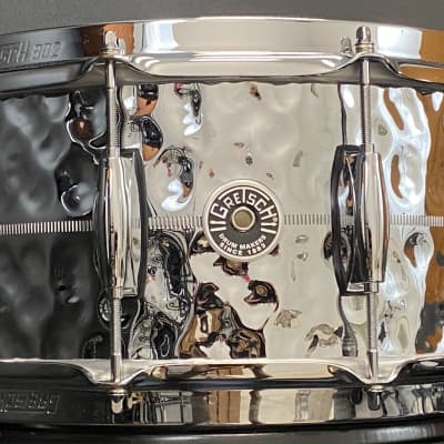 Gretsch GB4164HB 6.5x14" Brooklyn 10-lug Snare Drum - Hammered Chrome Over Brass image 1