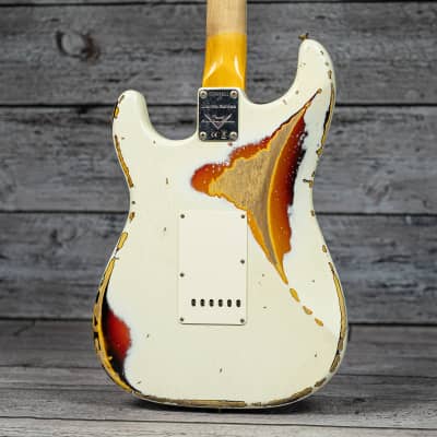 Fender Custom Shop W21 Ltd '67 Heavy Relic Stratocaster - Aged Olympic White over 3-Tone Sunburst image 5