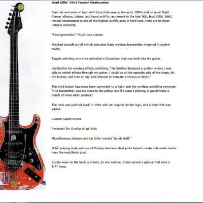 Buy & Meet Brad Gillis - Reissue Red Fender Stratocaster
