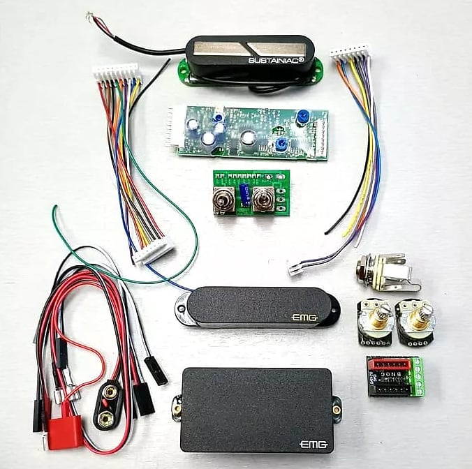 SUSTAINIAC STEALTH PRO KIT W ACTIVE EMG 81 SA Aux RG board Single Driver 2024 Black