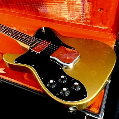 LEFTY! Vintage 1976 Fender Telecaster Custom Roasted Ash Firemist Gold Nitro Relic USA 7.2 lb! image 2
