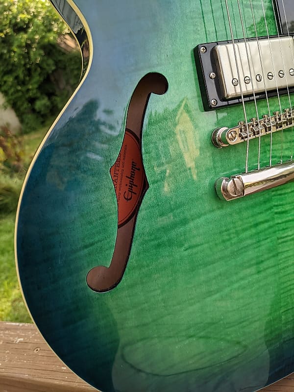 2018 Epiphone Dot Deluxe Aquamarine | Reverb 2018 Epiphone Dot Deluxe Aquamarine | Reverb