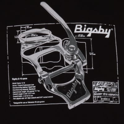 Bigsby B16 Vibrato Graphic T-shirt in Black, Size Small - 100% Cotton - #1802167406 image 2