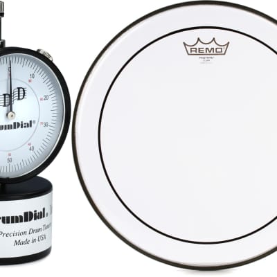 DrumDial Drumdial Precision Drum Tuner  Bundle with Remo Pinstripe Clear Drumhead - 14 inch image 1