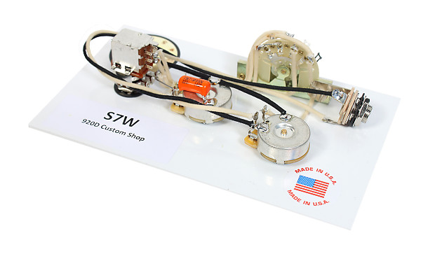920D Custom Shop S7W 7-Way Strat Wiring Harness w/ CRL Switch/Orange Drop Caps/CTS Pots image 1