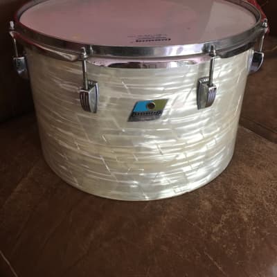 Ludwig  Marching Percussion Timp-Tom Trio #570 with #525 Carrier Early 1970’s - White Marine Pearl WMP image 10