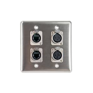 OSP Q-4-2E2XF Quad Wall Plate with 2 Tactical Ethernet and 2 XLR Female Connectors