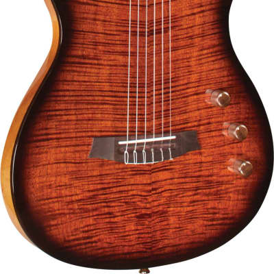 Cordoba Stage Guitar Thinline A/E Nylon-String Guitar, Edge Burst