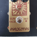 Analogman Sun Face Red Dot NKT Germanium Fuzz with Sun Dial Knob 2017-2018 Gold, power jack, led
