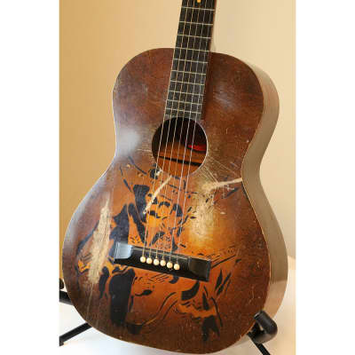 B & J Serenader Cowboy Parlor Stencil Guitar image 2