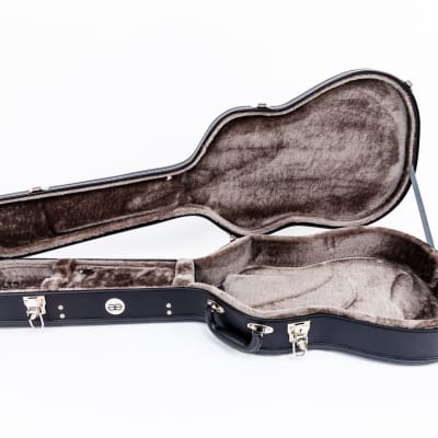 AE Guitars Hardshell Guitar Case Black Leather with Gray Interior For Gretsch Jet Styles image 1