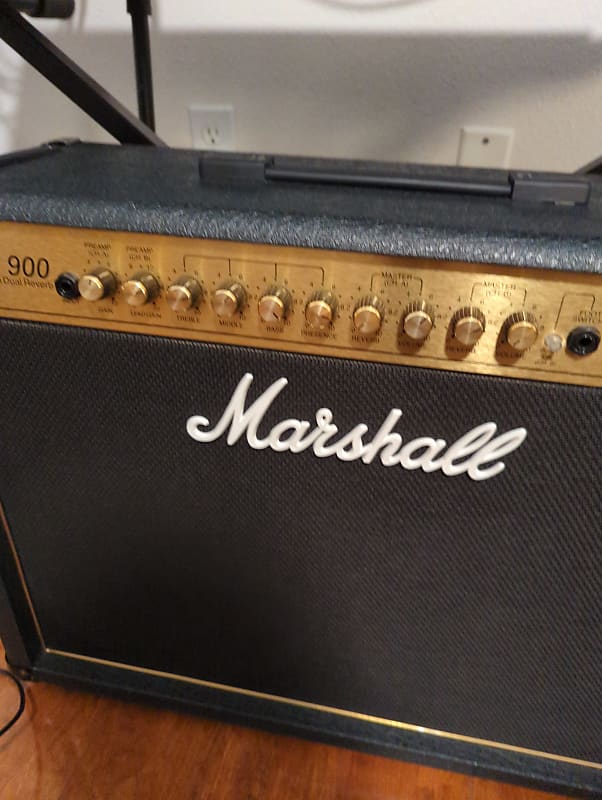 Marshall JCM 900 Model 4102 100-Watt Hi Gain Dual Reverb 2x12 Combo 1990s -  Black with foot switch