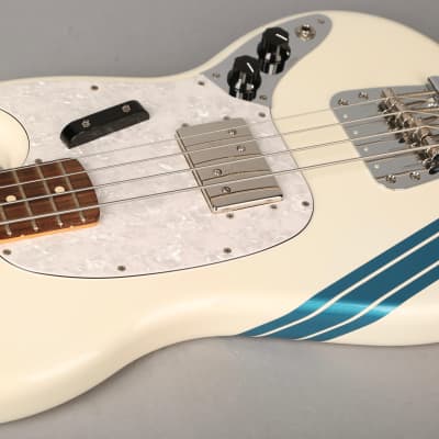 Fender Pawn Shop Mustang Bass - 2012 - White w/Competition Stripe image 11
