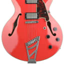D'Angelico Premier DC - Fiesta Red with Stairstep Trapeze Tailpiece (DCPMFRTTd4)