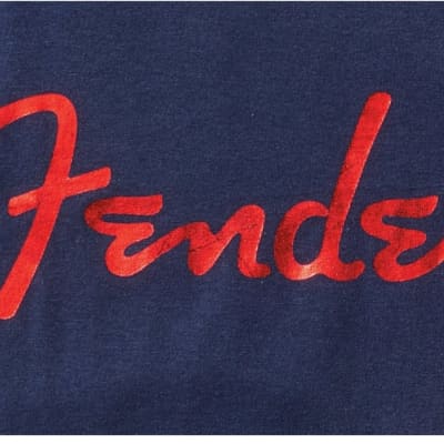 Fender Foil Spaghetti Logo T-Shirt, Blue, Size Small, Model #9123013096 image 3