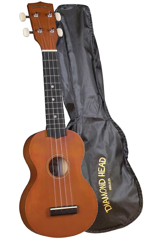 Diamond Head DU-150 4-String Soprano Ukulele, Uke with Gig Bag - Mahogany image 1