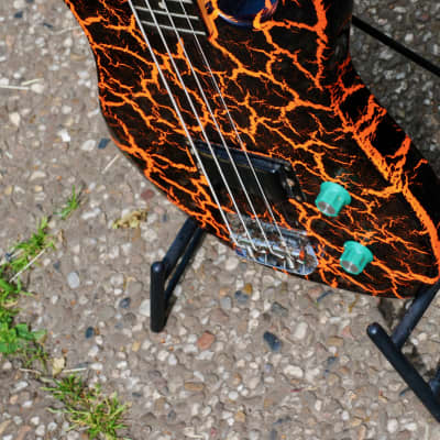 Hohner Marlin by Hohner SL200B orange black crackle short scale bass image 9