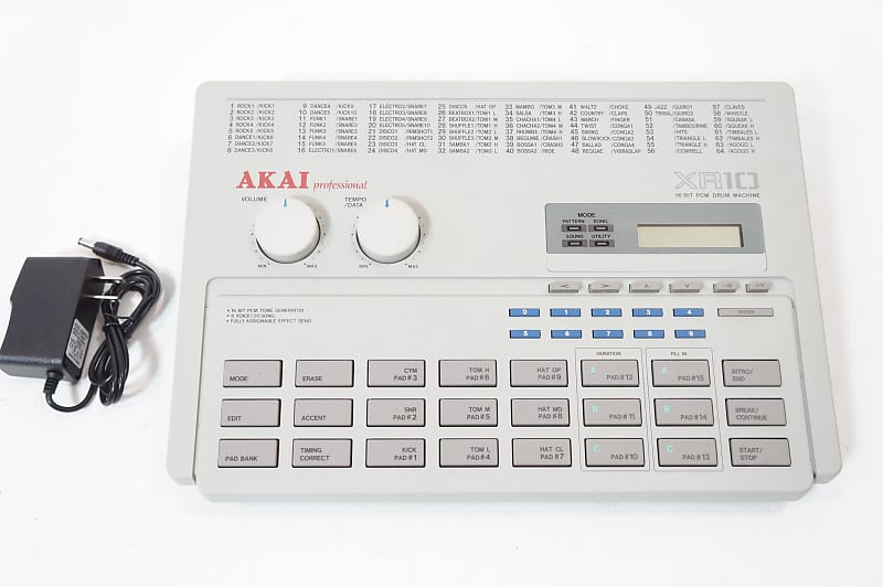 AKAI Professional XR10 16 BIT PCM DRUM MACHINE XR-10 w/ 100-240V 