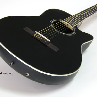 Ovation Celebrity Nylon String Acoustic Electric Classical Guitar - Black image 3