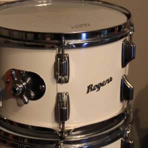 Vintage 1974 Rogers 5-Piece Rogers Drum Kit w/ Rogers Hardware- White image 2
