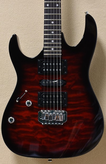 Ibanez GRX70QA Left Handed Electric Guitar in Transparent Red Burst