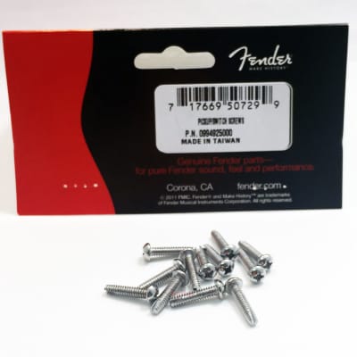 Genuine Fender CHROME Guitar Pickup/Switch Mounting Screws - Package of 12 image 1