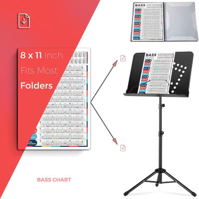 Bass Scales Chart for Beginner Adult or Kid, 8'' x 11'' Pocket Bass Scales Cheatsheets of Acoustic Electric Bass Guitar, Great Bass Scales Reference Poster to Improve Bass Technique & Music Theory image 3