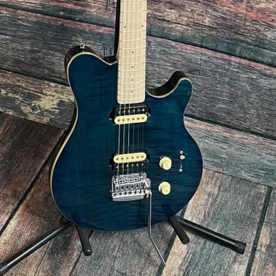 Sterling by Music Man AX3FM-NBL-M1 Axis Electric Guitar - Neptune Blue image 4
