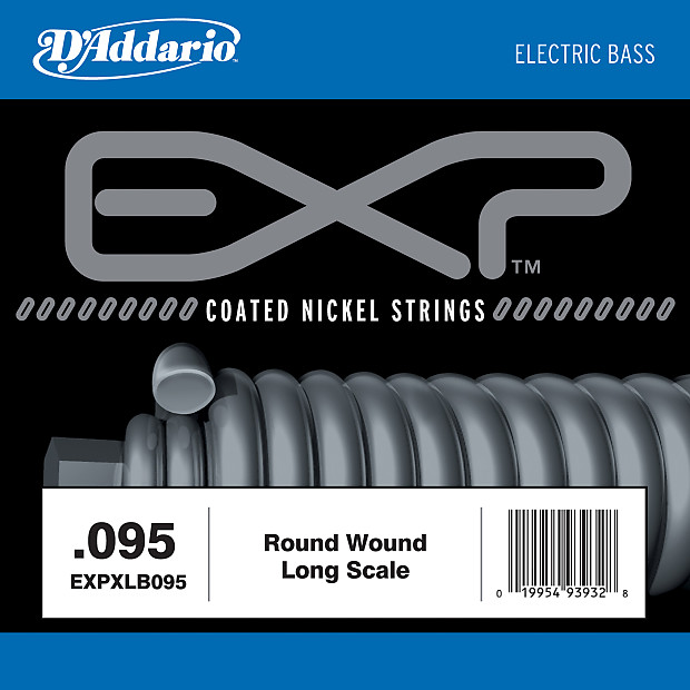 D'Addario EXPXLB095 EXP Coated Nickel Round Wound Bass Guitar Single String .095 image 1