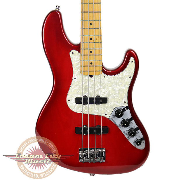 1997 Fender American Deluxe Jazz Bass in Crimson Burst