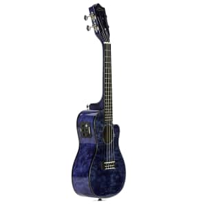 Lanikai QM-BLCEC Solid Quilted Maple Concert Ukulele with Electronics