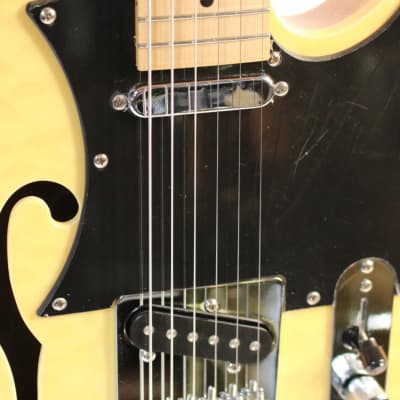 2015 Legator Opus OTH-200SE Semi-Hollow 'T' Style Electric Guitar in Cream Finish image 9