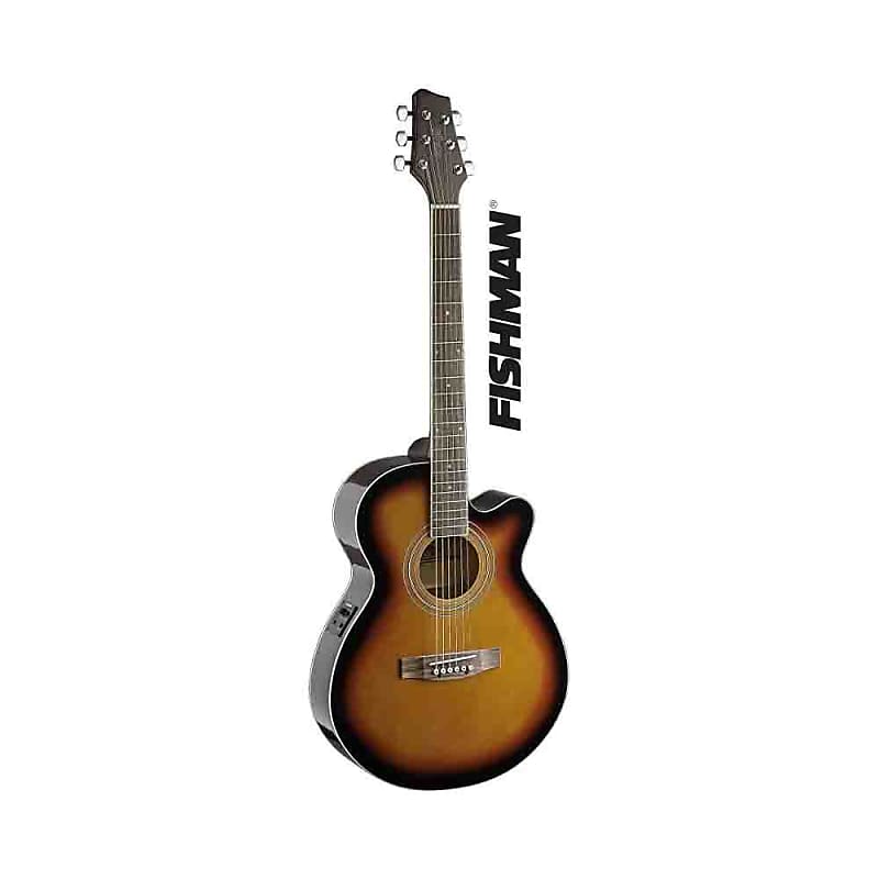 Stagg SA40MJCFI-BS Mini-Jumbo Electro-Acoustic Concert Guitar w/ Fishman Preamp image 1