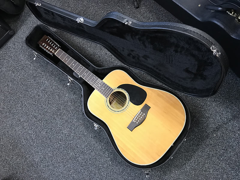 Suzuki F250 vintage 12 String Acoustic Electric Guitar 1970s Japan in very good condition with excellent hard case and key included. image 1