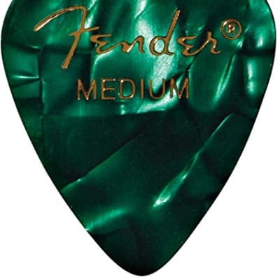 Fender 351 Premium Celluloid Guitar Picks - MEDIUM, GREEN MOTO 12-Pack (1 Dozen) image 2