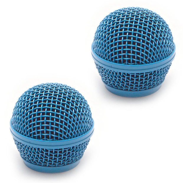Seismic Audio SA-M30Grille-BLUE-2PACK Replacement Steel Mesh Mic Grill Heads (2-Pack) image 1