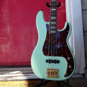 Fender / Warmoth FRANKENSTEIN PJ bass  Surf Green with Wenge neck block inlays image 2