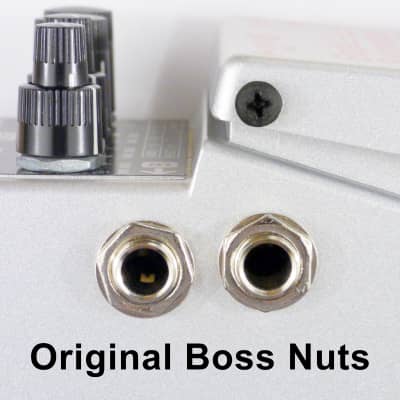 Boss & Ibanez Pedal Nickel 1/4" Input Output Jack Replacement Nut Set - 50 Pack - Made In Japan Part image 3
