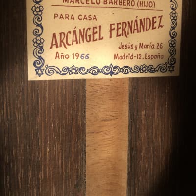 1966 Arcangel Fernandez "Marcelo Barbero - Hijo" Classical Guitar image 12