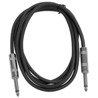 SEISMIC AUDIO - Black 1/4" TS 6' Patch Cable - Effects - Guitar - Instrument image 1