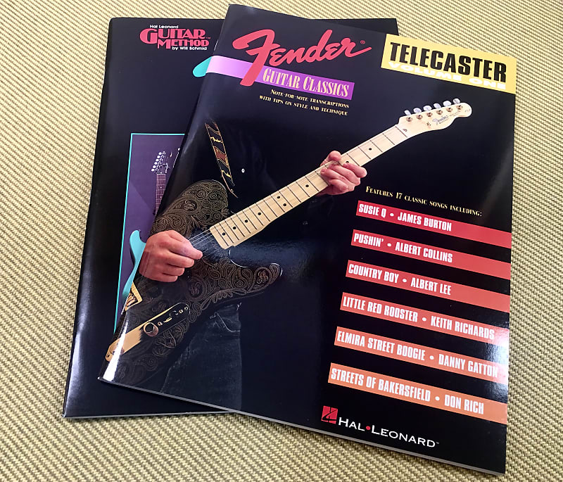 Guitar Book Lot Fender Guitar Classics Telecaster Volume One & Guitar Mehtod By Will Schmid image 1