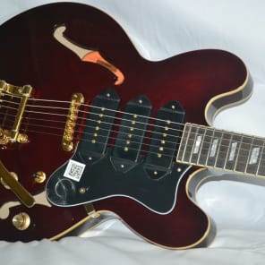 Epiphone P93 Riviera Custom, 3 P-90 Pickups, Wine Red Finish