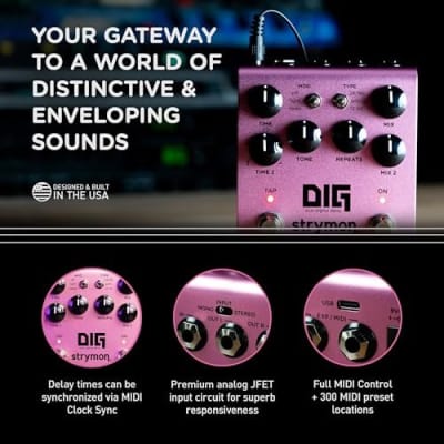 Strymon DIG V2 Dual Digital Delay Guitar Effects Pedal for Electric and Acoustic Guitar, Synths, Vocals and Keyboards image 6