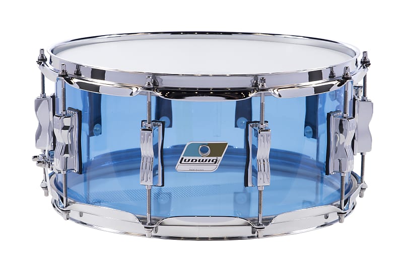 Ludwig *Pre-Order* Vistalite Blue 5x14" Bowtie Lug Molded Acrylic Snare Drum | Made in the USA | Authorized Dealer image 1
